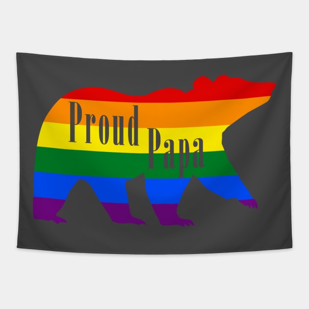 lgbtq Proud papa bear pride fathers day t-shirt Tapestry by TracyMichelle