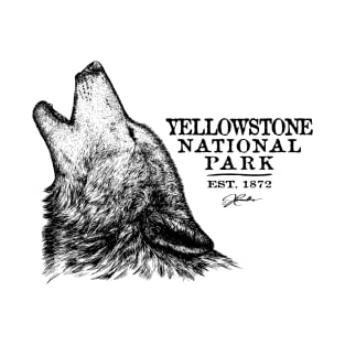 Yellowstone National Park Howling Wolf T-Shirt