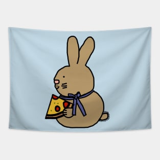 Cute Bunny Rabbit with Pizza Slice Tapestry