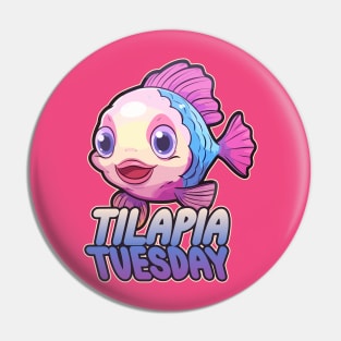 Tilapia Tuesday Fun Foodie Kawaii Fish Pin