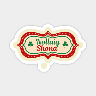 Irish Gaeilge Christmas Decoration Nollaig Shona Shamrock Magnet