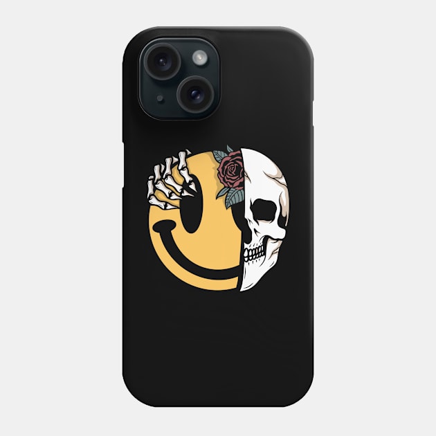 Smile rose skull Phone Case by gggraphicdesignnn