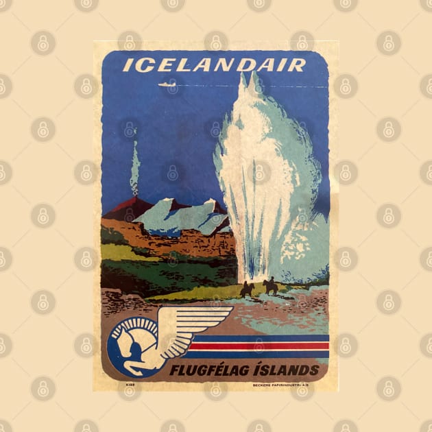 Icelandair Travel, Luggage Sticker - Authentic, Vintage by offsetvinylfilm