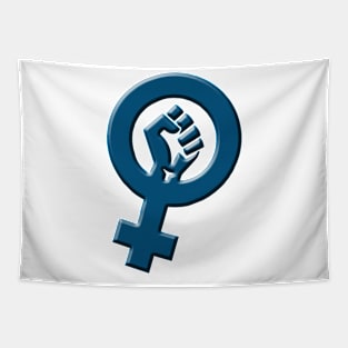 Feminist symbol blue Tapestry