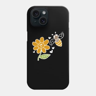 Bee And Flower Love (White) Phone Case