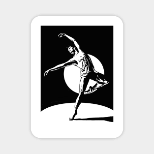 Contemporary Male Dancer Linoprint Magnet