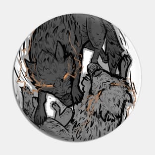 Two Wolves Pin