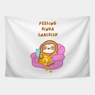 Feeling Kinda Snackish Snack Sloth Tapestry