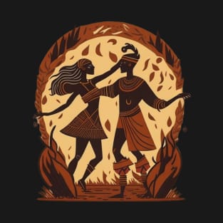 Tribe Totem Woman and Man Dancing T-Shirt