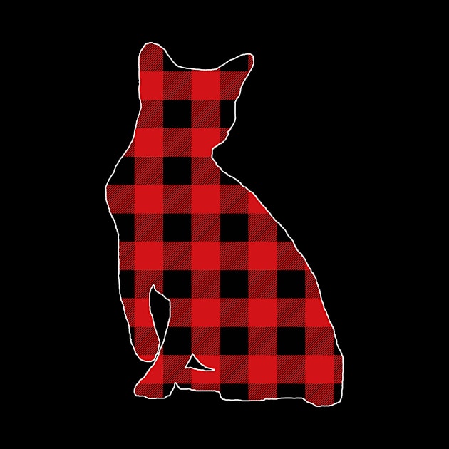 Russian Blue Cat Lover Buffalo Plaid Pattern by BlueTodyArt