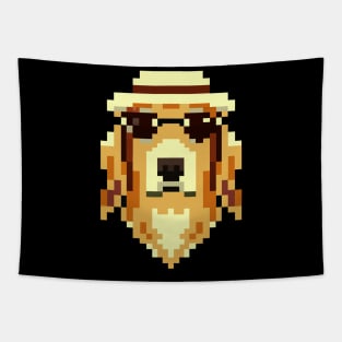 Golden Retriever Pixel Art Dog Lover Puppy Retro Tapestry