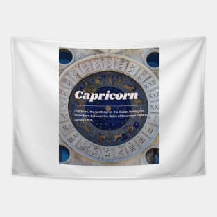 Capricorn Zodiac Roman Numeral Print Tapestry