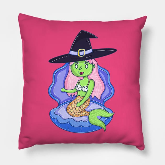 Sea Witch Mermaid Pillow by GiveMeThatPencil