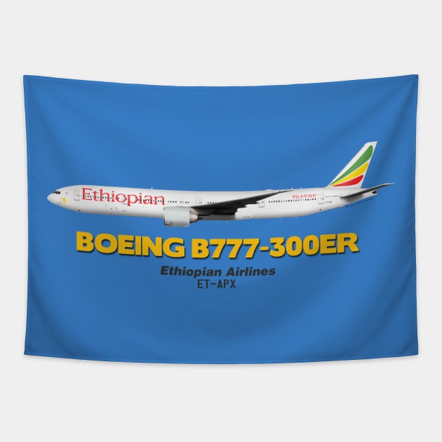 Boeing B777-300ER - Ethiopian Airlines Tapestry by TheArtofFlying