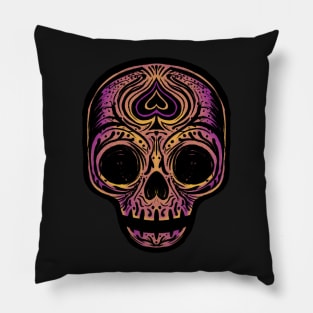 Sugar Skull - Pink Yellow Pillow