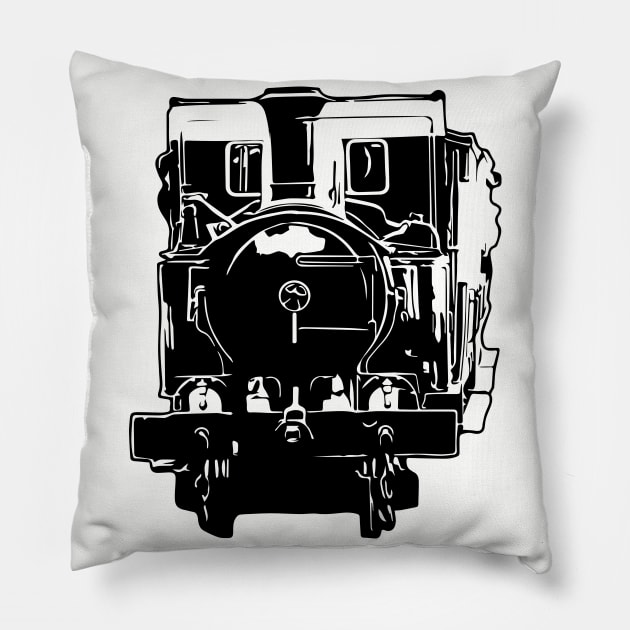 Isle of Man Steam Train and Carriages Pillow by tribbledesign