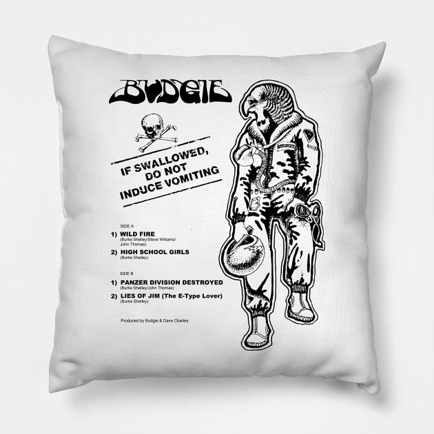 Budgie Band If Swallowed Do Not Induce Vomiting Pillow by Lima's