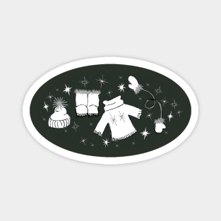 Winter weather snow lover cartoon illustration Magnet