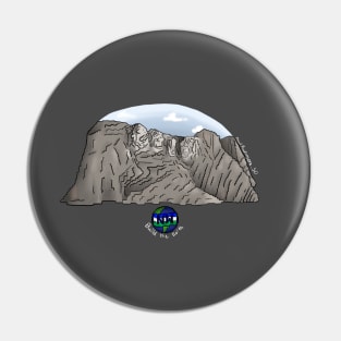 Mount Rushmore (White Text) Pin