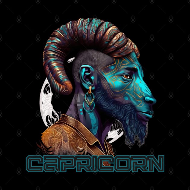 Black Capricorn Zodiac Sign Man by SassyElevate2