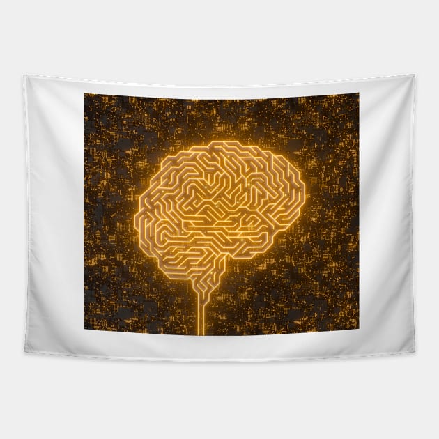 Human brain, conceptual illustration, (F034/8584) Tapestry by SciencePhoto