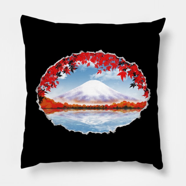 Mount Fuji - Kawaguchiko - Japan Pillow by Anastasiya Malakhova