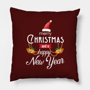 merry christmas and a happy new year Pillow