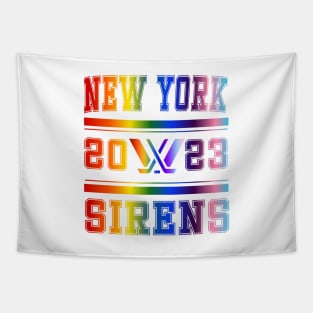 New York Sirens Pride Rainbow PWHL Vintage Logo Tapestry