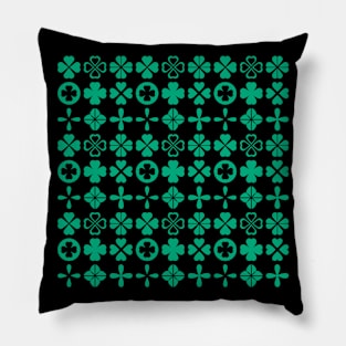 Four Leaf Clover Abstract Pattern Pillow