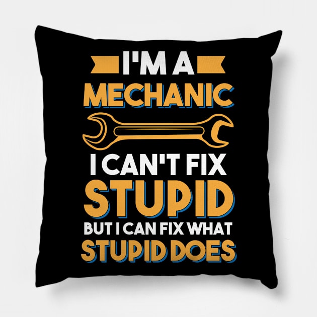 Mechanic Technican Repairman Enthusiast Pillow by FamiLane