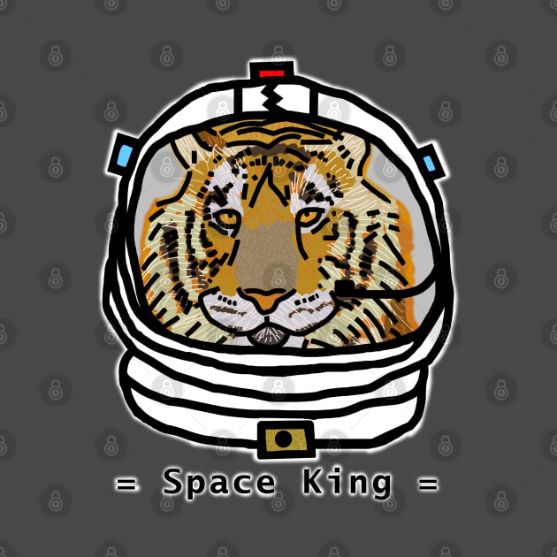 Spaceman Portrait of a Space Tiger by ellenhenryart