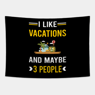 3 People Vacation Holiday Tapestry