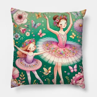 An Adventure between Ballet and Flowers #4 Pillow