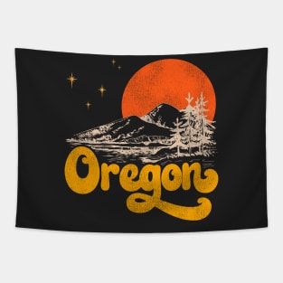 Vintage State of Oregon Mid Century Distressed Aesthetic Tapestry