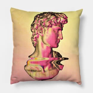 Aesthetic Statue Glitch Matrix ∆∆∆∆ Graphic Design/Illustration Pillow