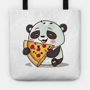 Cute Cartoon Panda Eating Pizza Funny Kawaii Tote