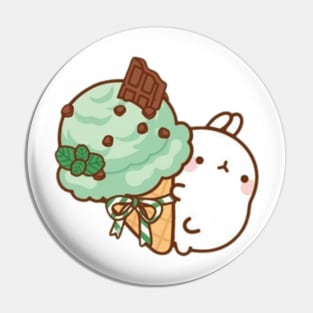 Mint Chocolate Molang Pin