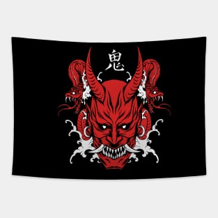 Oni mask T-shirt Tapestry