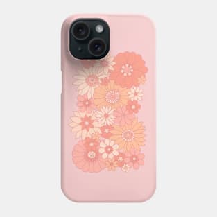 Retro Daisy Floral - Peach Phone Case