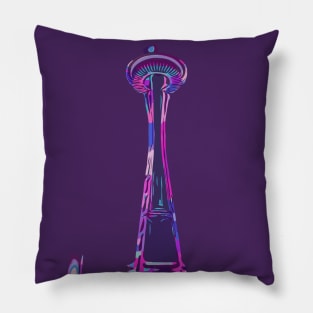 Artistic Seattle Space Needle Pillow