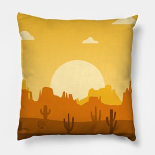 arizona texas savanna pastel color silhouette Pillow