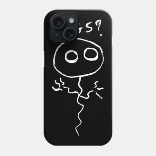 Pallolo – the ghost balloon – Hugs? (white on black) Phone Case