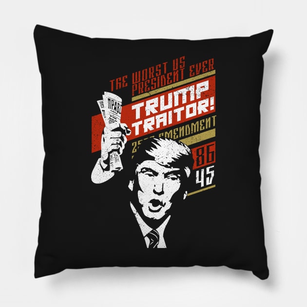 Soviet Russia Propaganda Anti Trump 86 45 Traitor Pillow by zeno27