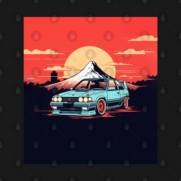 Drift Car and Mount Fuji by Rafael Pando