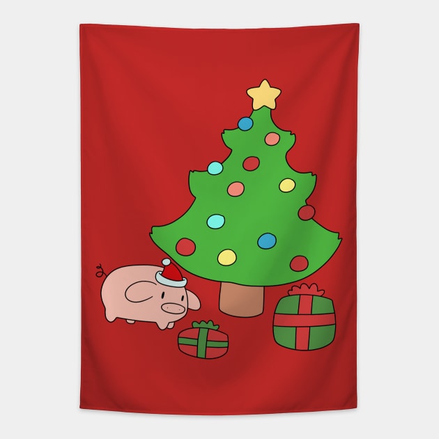 Christmas Piggy Tapestry by saradaboru