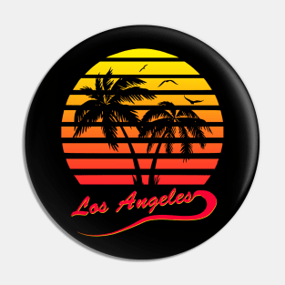 Los Angeles 80s Tropical Sunset Pin