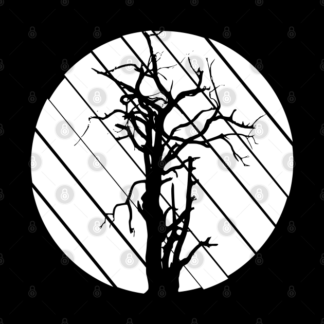 leafless tree moon silhouette for tree huggers and lovers by MoonSilhouette