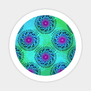 Teardrop Concentric Circle Pattern (Turquoise and Blue) Magnet