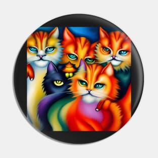 Colorful cats Pin