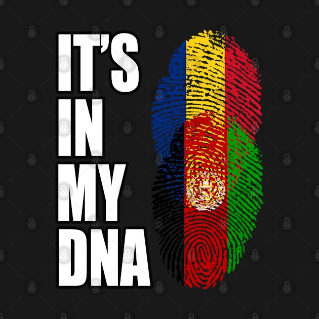 Romanian And Afghanistan Vintage Heritage DNA Flag by Just Rep It!!